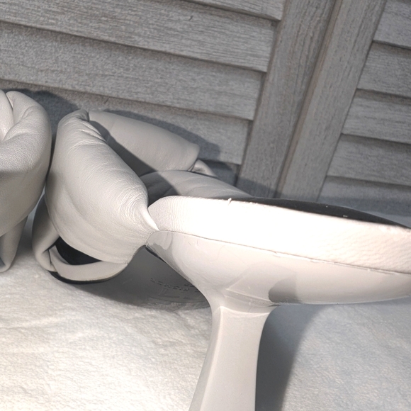 New Marc Fisher Ltd Womens Gray Dellian Toe Slip On Leather Heeled Sandal - Picture 6 of 8